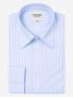 Camisa de cuello clásico azul con rayas blancas