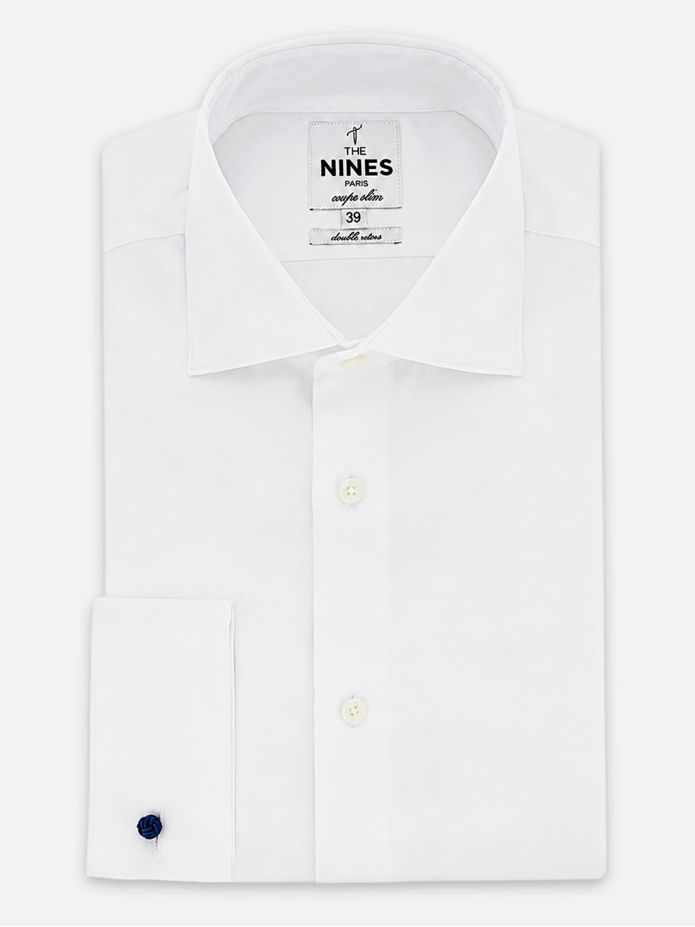 Camisa mosquetero blanca cuello italiano