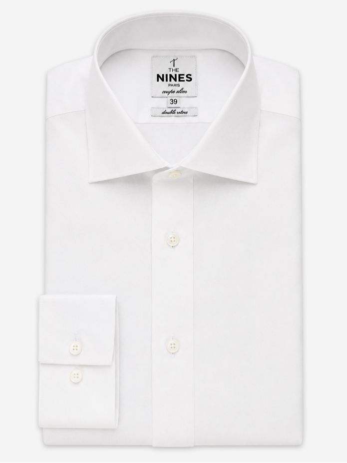 Camisa cuello italiano blanca