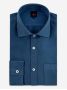 Camisa de cuello italiano en oxford orgánico azul tormenta