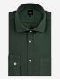 Camisa cuello italiano en oxford orgánico tomillo