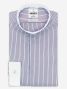 Camisa de cuello invertido antiarrugas azul cielo con rayas burdeos