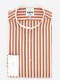 Camisa cuello invertido con rayas naranjas