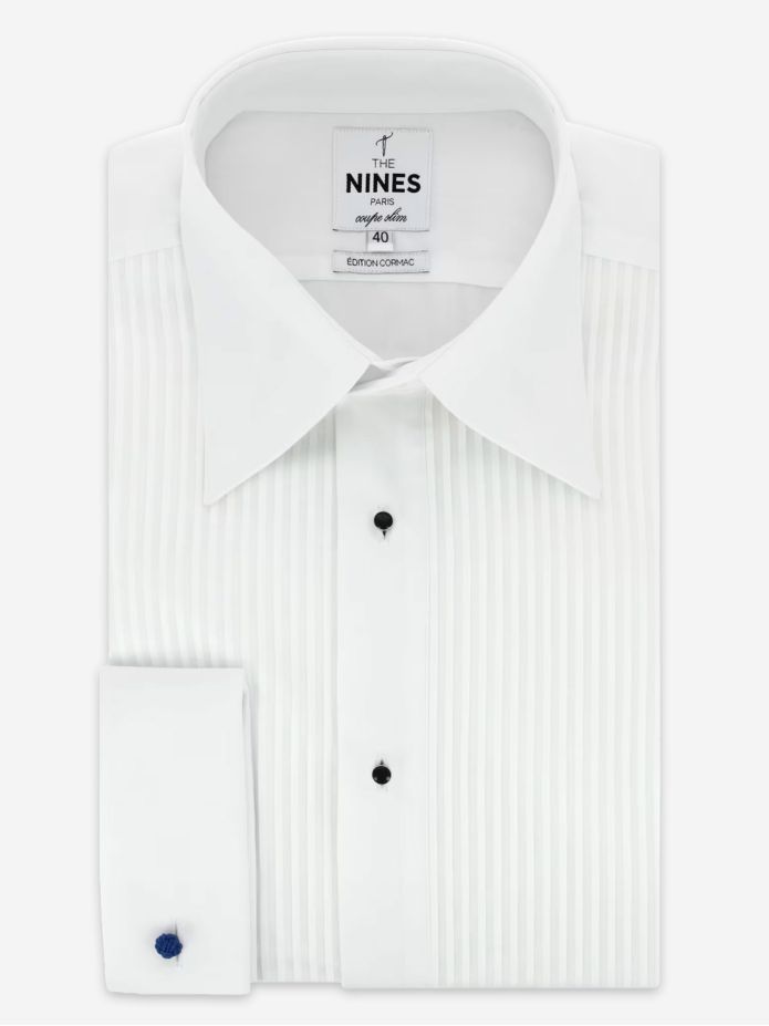 Camisa de esmoquin con cuello francés y pechera