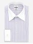 Camisa con cuello francés a rayas lilas