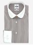 Camisa de cuello redondo a rayas marrones