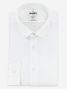 Camisa de cuello redondo en dobby blanco con botón dorado