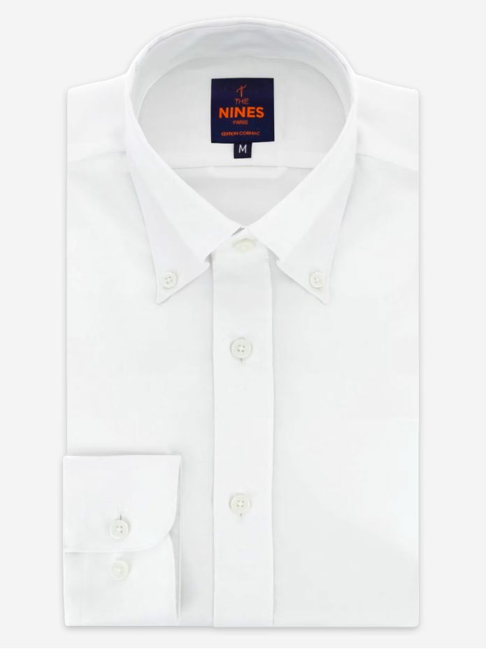 Camisa Oxford blanca con cuello button-down