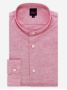 Camisa con cuello mao de lino y algodón rojo