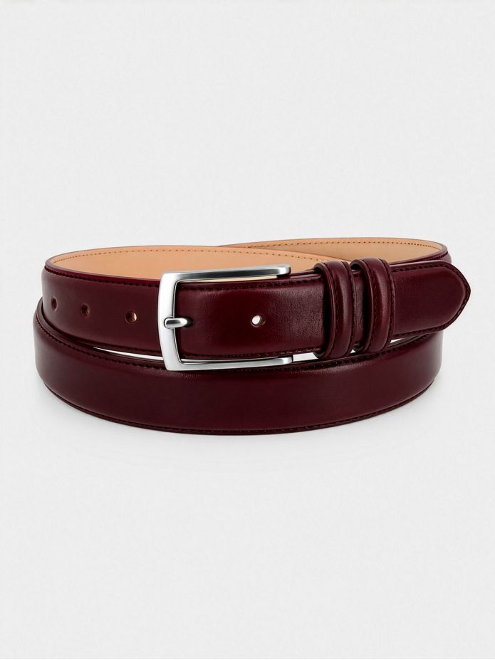 Cinturón de cuero rojo burdeos - Ugo
