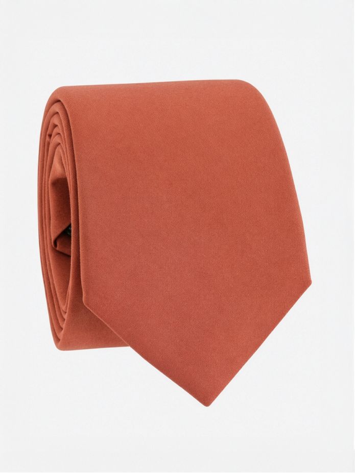 Corbata terracotta oscuro en seda Amalfi