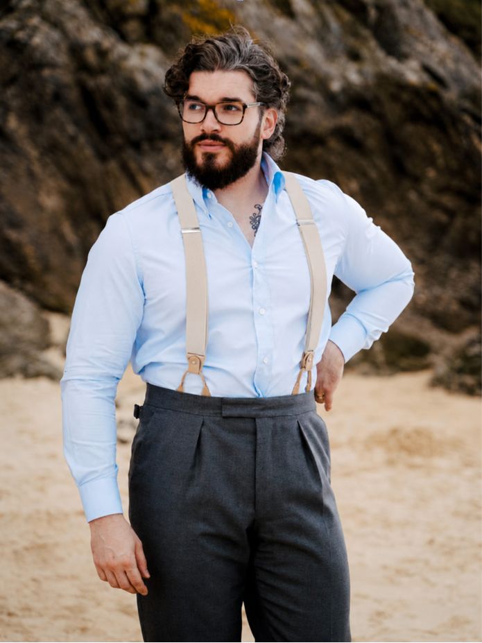 Tirantes de hombre beige con botones