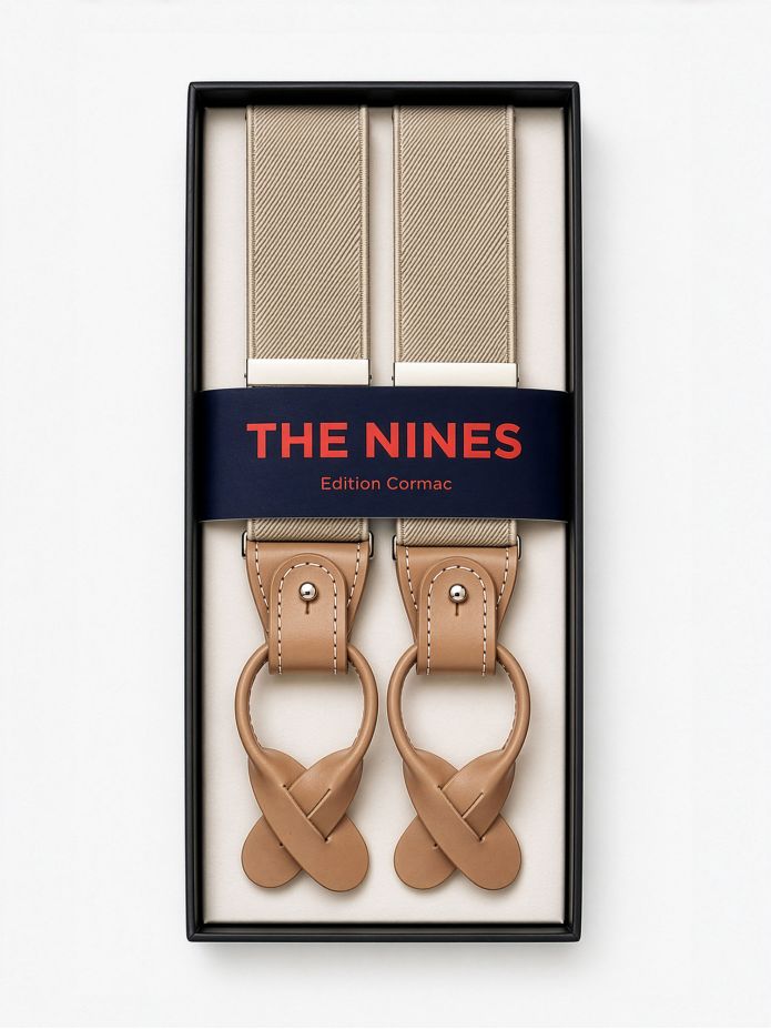 Tirantes de hombre beige con botones