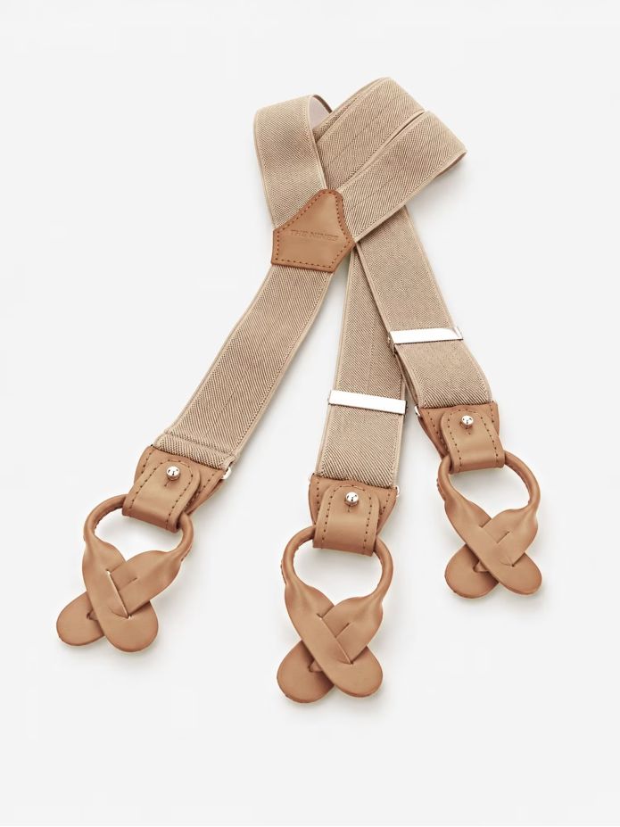 Tirantes de hombre beige con botones