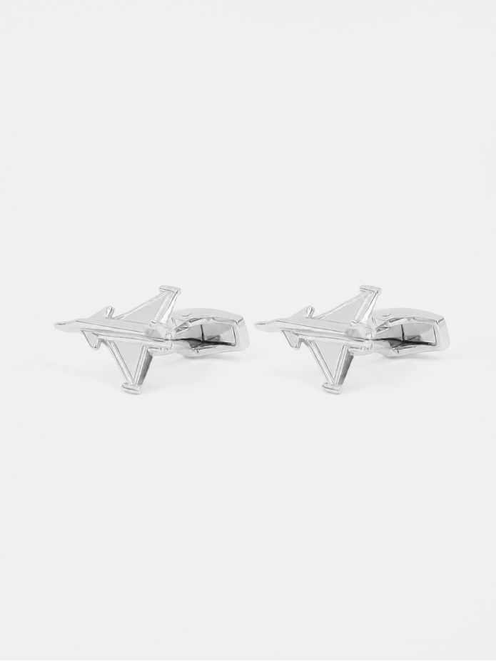 Gemelos de plata maciza avión de caza Rafale