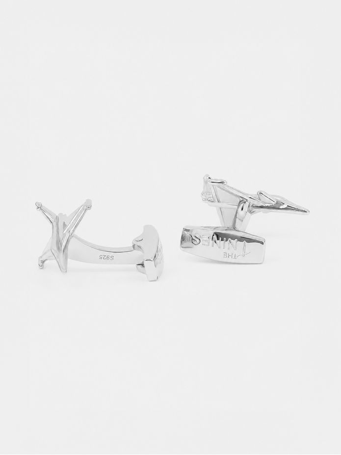 Gemelos de plata maciza avión de caza Rafale
