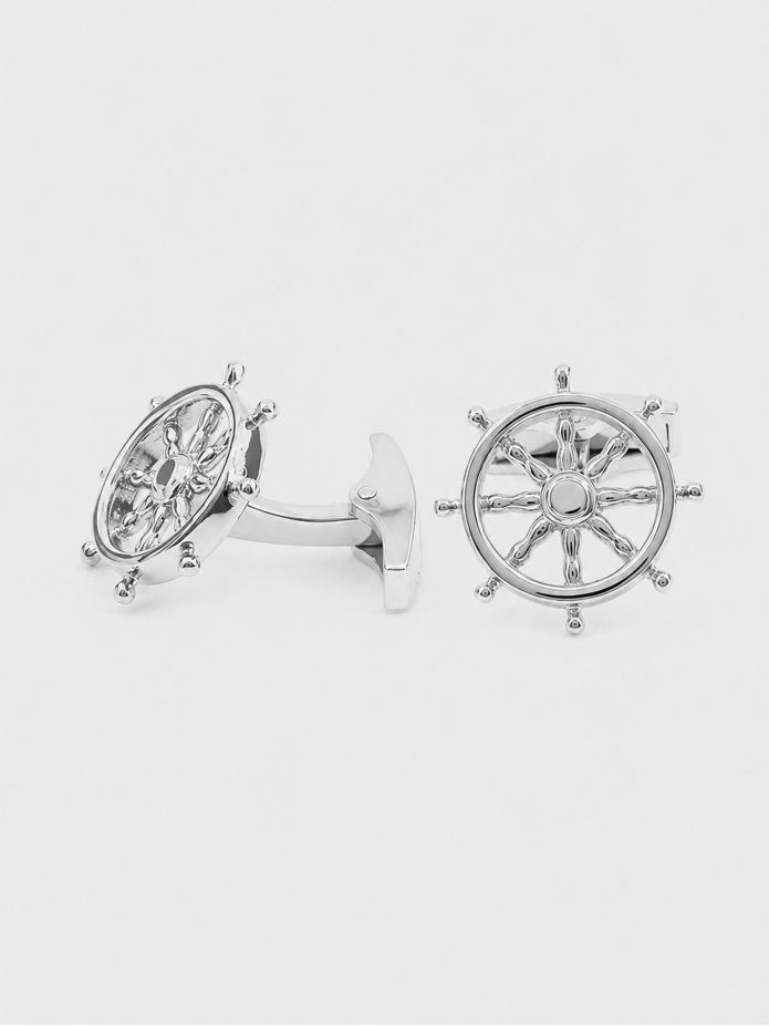 Gemelos de plata maciza con forma de barra de barco