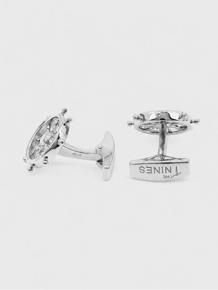 Gemelos de plata maciza con forma de barra de barco