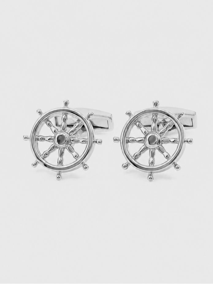 Gemelos de plata maciza con forma de barra de barco