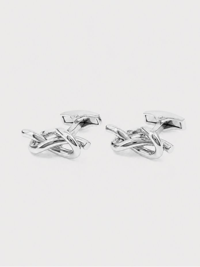 Gemelos de plata maciza nudo de amor