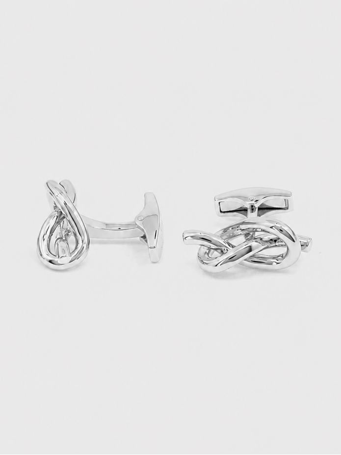 Gemelos de plata maciza nudo de amor