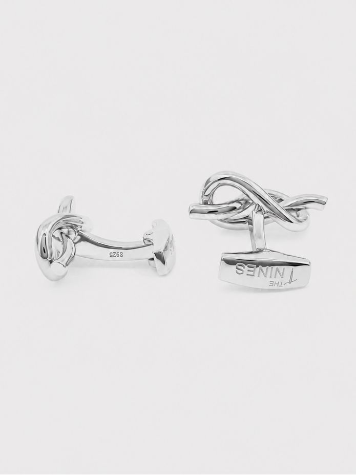 Gemelos de plata maciza nudo de amor