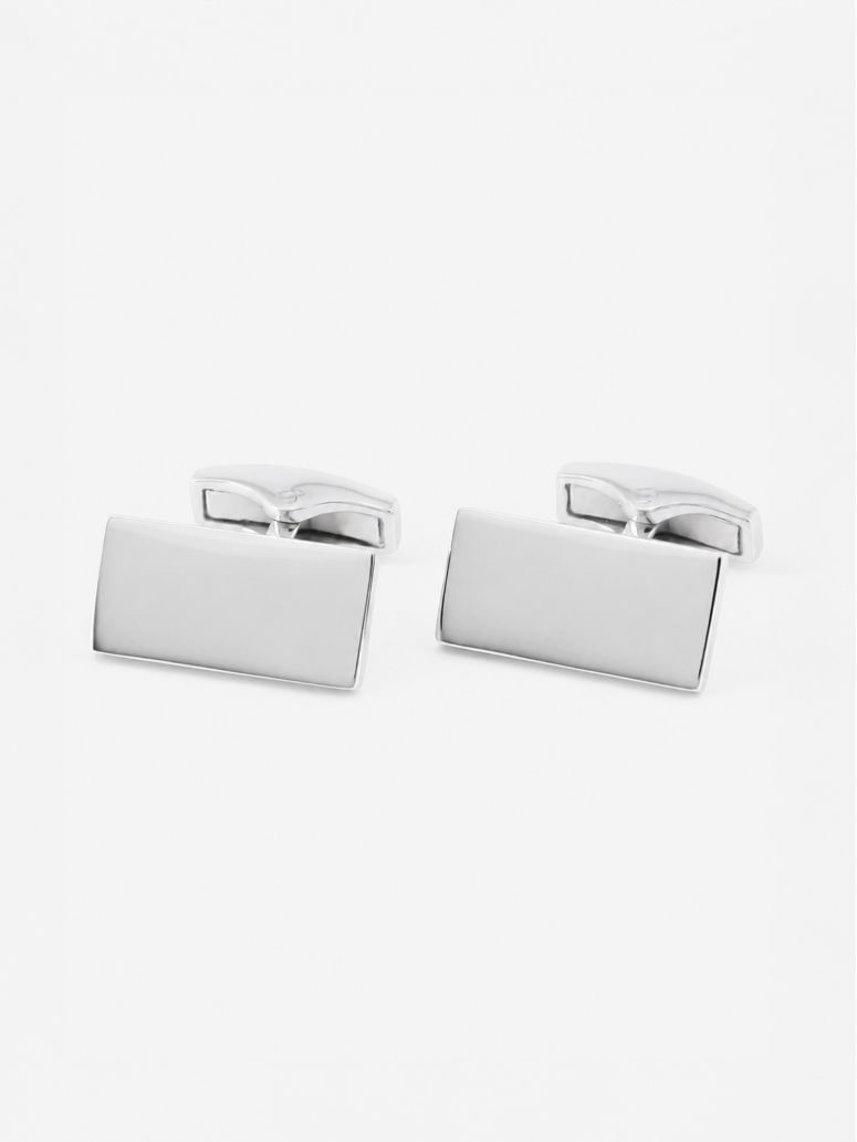 Gemelos rectangulares de plata maciza Brompton