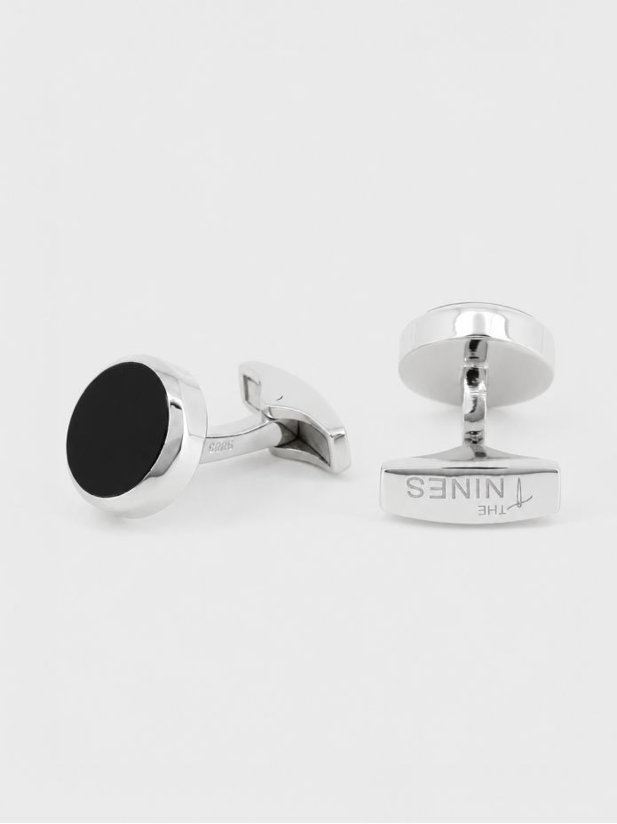 Gemelos de plata maciza con ónix Saint-Honoré