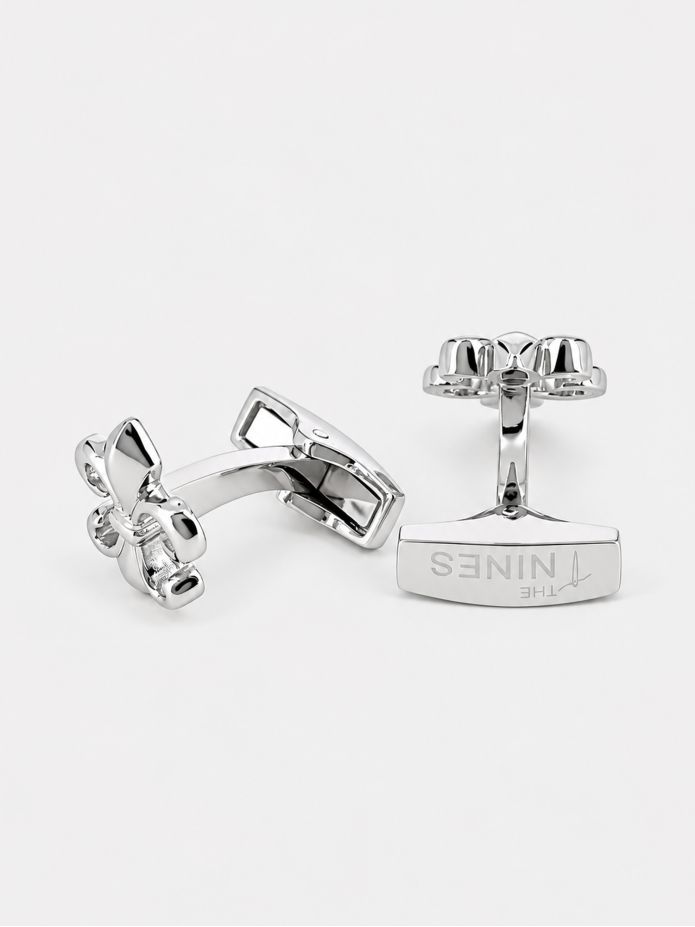 Gemelos flor de lis plata maciza Saint Louis