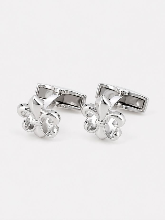 Gemelos flor de lis plata maciza Saint Louis