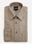 Camisa de cuello francés en franela beige