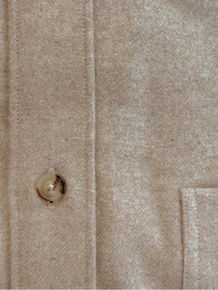 Camisa de cuello francés en franela beige
