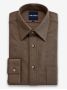 Camisa de cuello francés en franela marrón