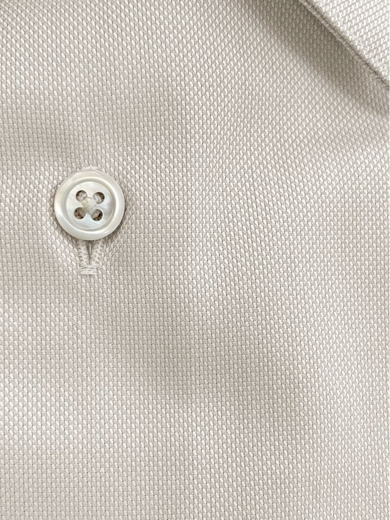 Camisa de cuello francés inarrugable en Royal Oxford beige