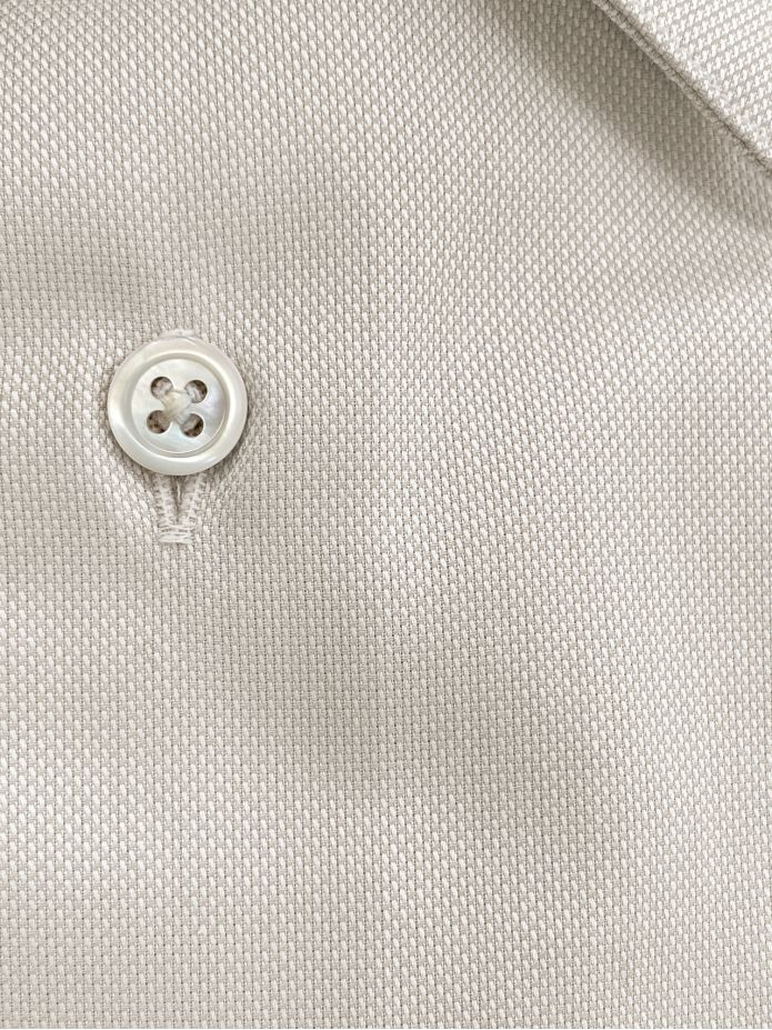 Camisa de cuello francés inarrugable en Royal Oxford beige