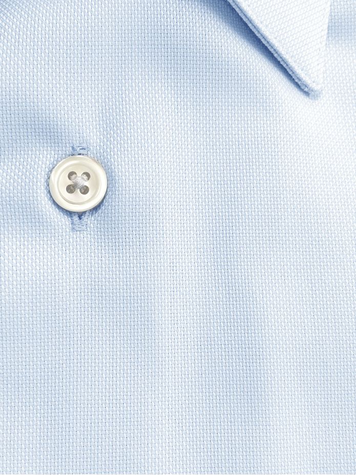 Camisa de cuello francés inarrugable en Royal Oxford azul cielo
