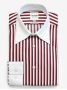 Camisa de cuello francés inarrugable a rayas burdeos