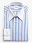 Camisa de cuello francés inarrugable a rayas azul cielo
