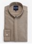 Camisa de cuello italiano invertido en franela beige