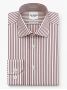 Camisa de cuello italiano inarrugable a rayas burdeos