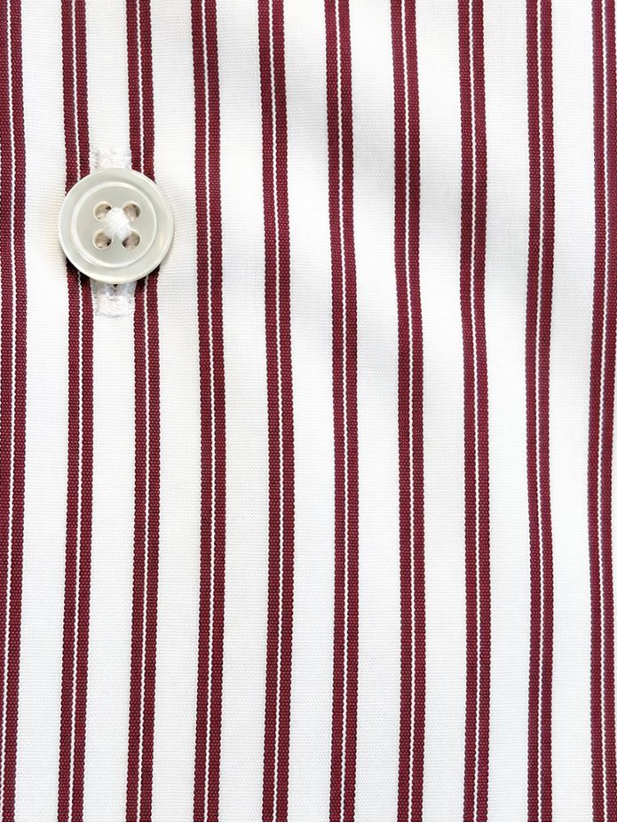 Camisa de cuello italiano inarrugable a rayas burdeos