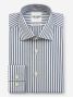 Camisa de cuello italiano inarrugable a rayas azul marino