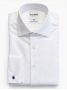 Camisa de cuello italiano en twill blanco con puños de gemelos
