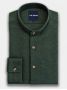 camisa de cuello mao en franela verde bosque