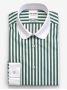 Camisa de cuello redondo a rayas verdes