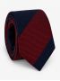Corbata de seda granadina azul marino con rayas burdeos