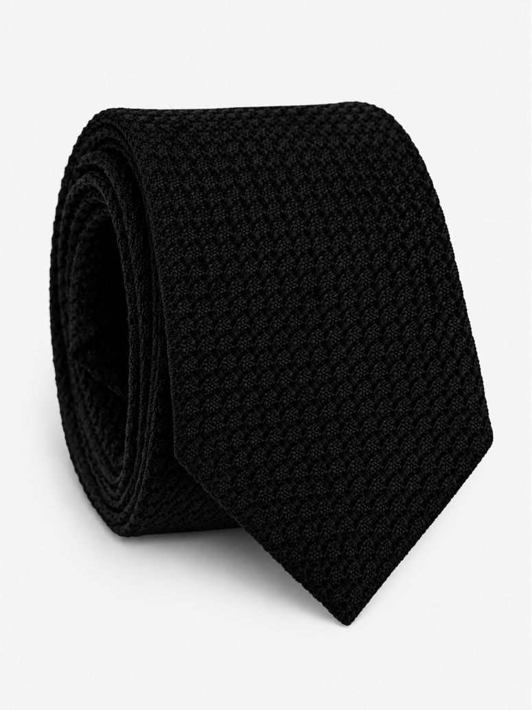Corbata de grenadina de seda negra Grenadines III