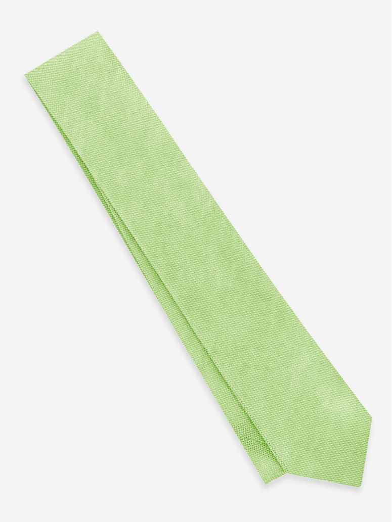 Corbata grenadine de seda y lino verde fresco Capri