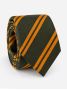 Corbata club de seda verde con rayas dobles