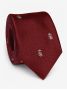 Corbata de seda burdeos con motivos de leones